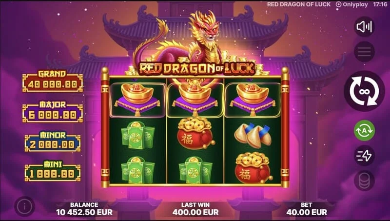 Red Dragon of Luck — Bonus Coin Game funkcijas palaišana